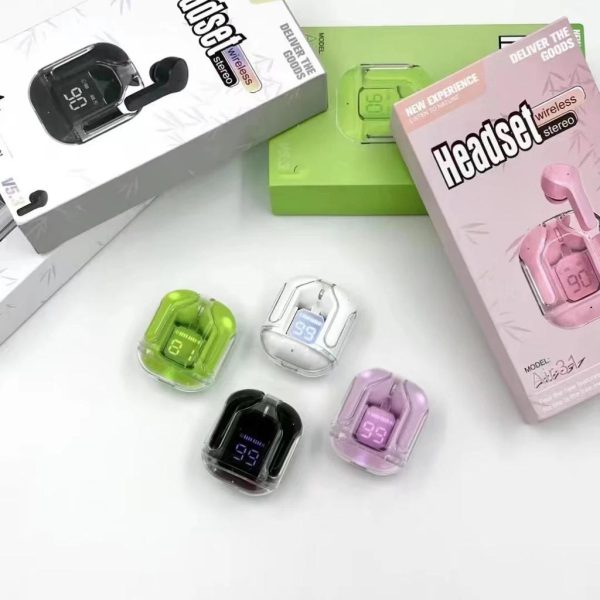 Air31 Earbuds Wireless Crystal Transparent Body | Air 31 Bluetooth Ear Bud