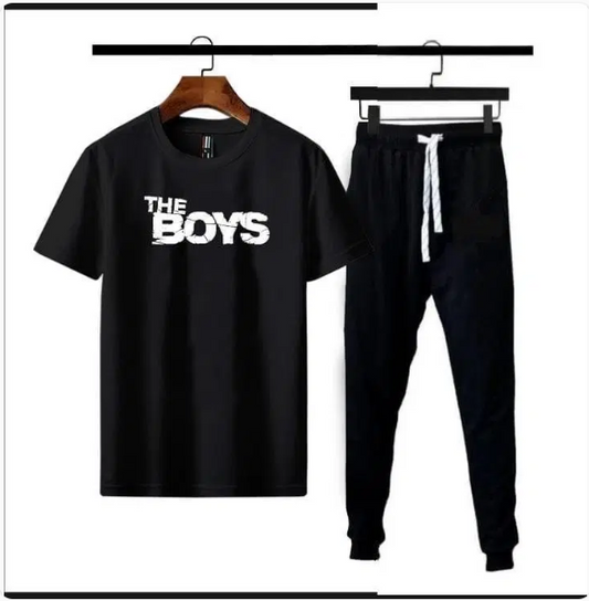 2 Pcs Men's Micro Printed Track Suit